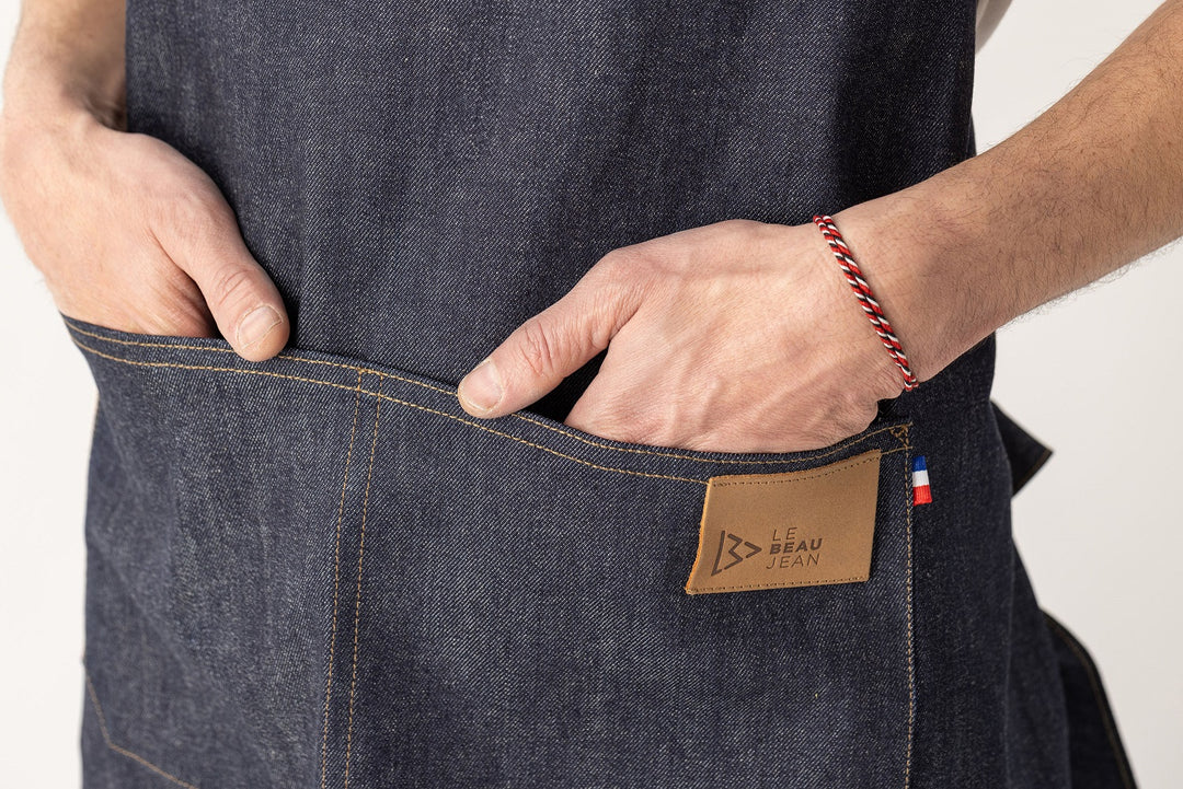 Le Beau Jean - tablier recyclé en denim Selvedge
