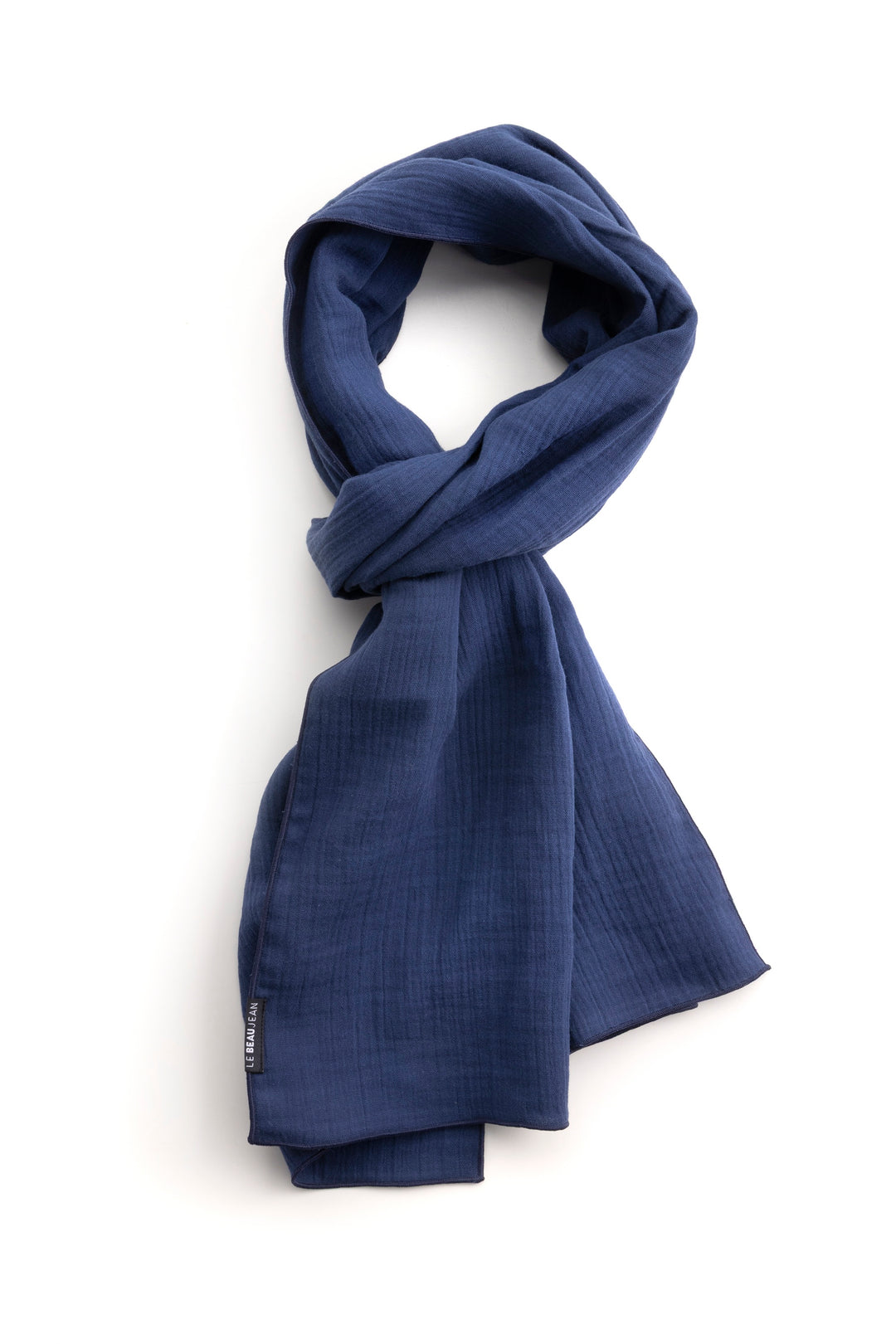 Écharpe Népalaise Épaisse Bleu Marine - Châle Solide Couleur Unie Avec Franges - 170x31cm