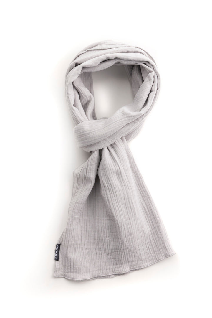 Light gray cotton scarf