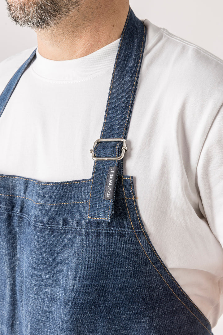 Tablier de barbecue en jeans surcyclés