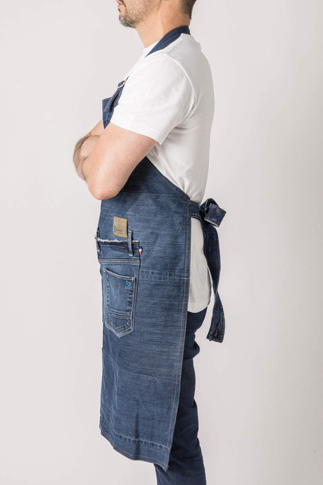 Tablier de barbecue en jeans surcyclés