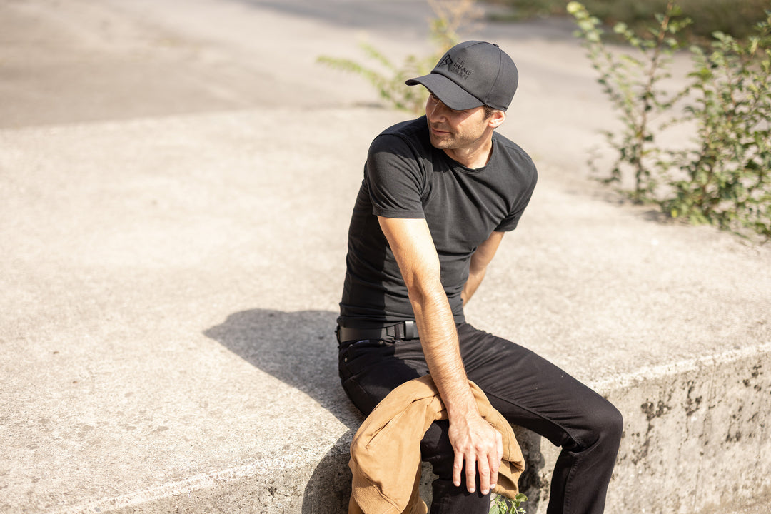 Le Beau Jean - Casquette en coton noir à logo brodé noir