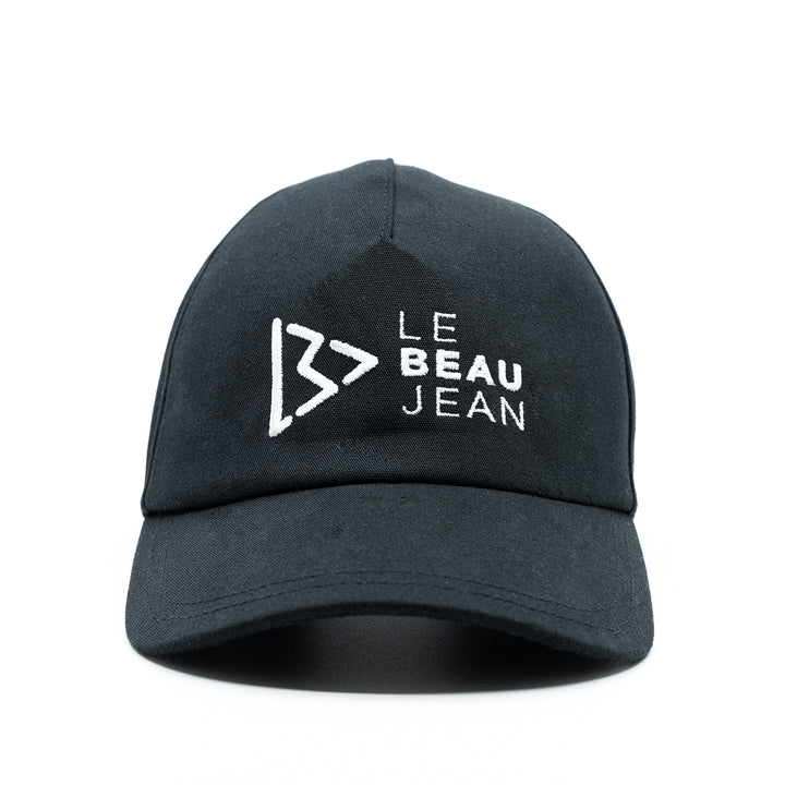 Le Beau Jean - Casquette en coton noir à logo brodé blanc