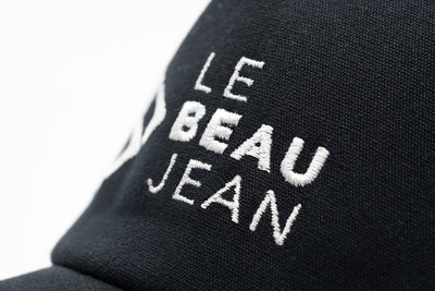 Le Beau Jean - Casquette en coton noir à logo brodé blanc